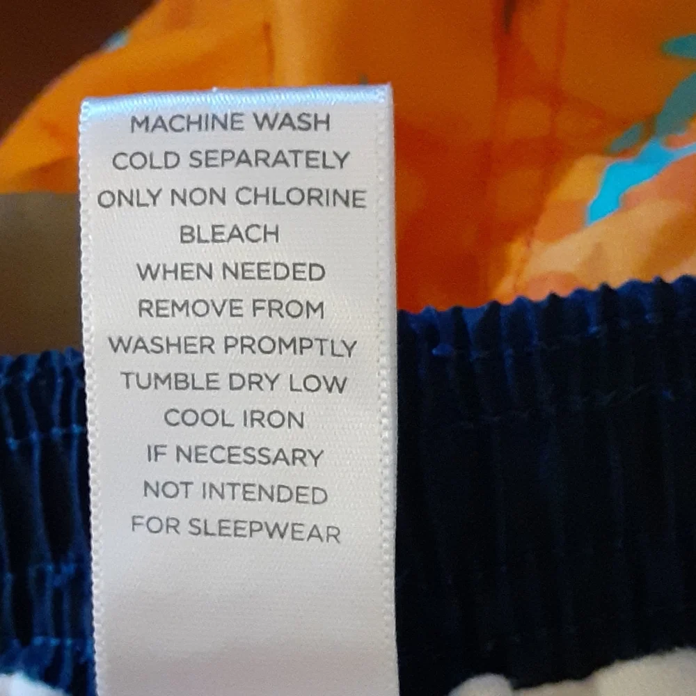 Gymboree orange blue gray shark swim trunks boys size 12-28 mo EUC …